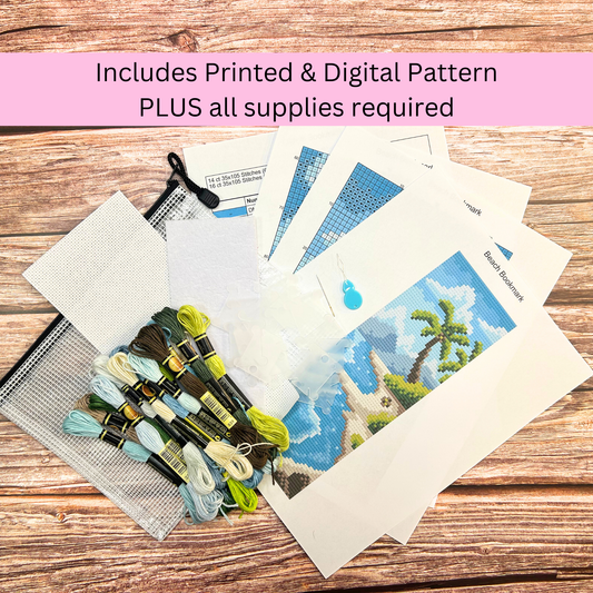 Kit de marque-pages de plage – Marque-pages côtiers à faire soi-même au point de croix