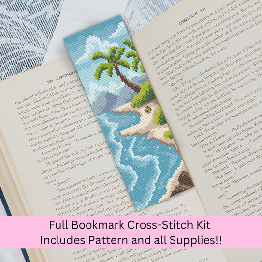 Beach Bookmark Kit – Coastal Cross Stitch DIY Bookmark Craft