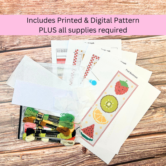 Kit de marque-pages de fruits – Broderie de nourriture mignonne et adaptée aux débutants