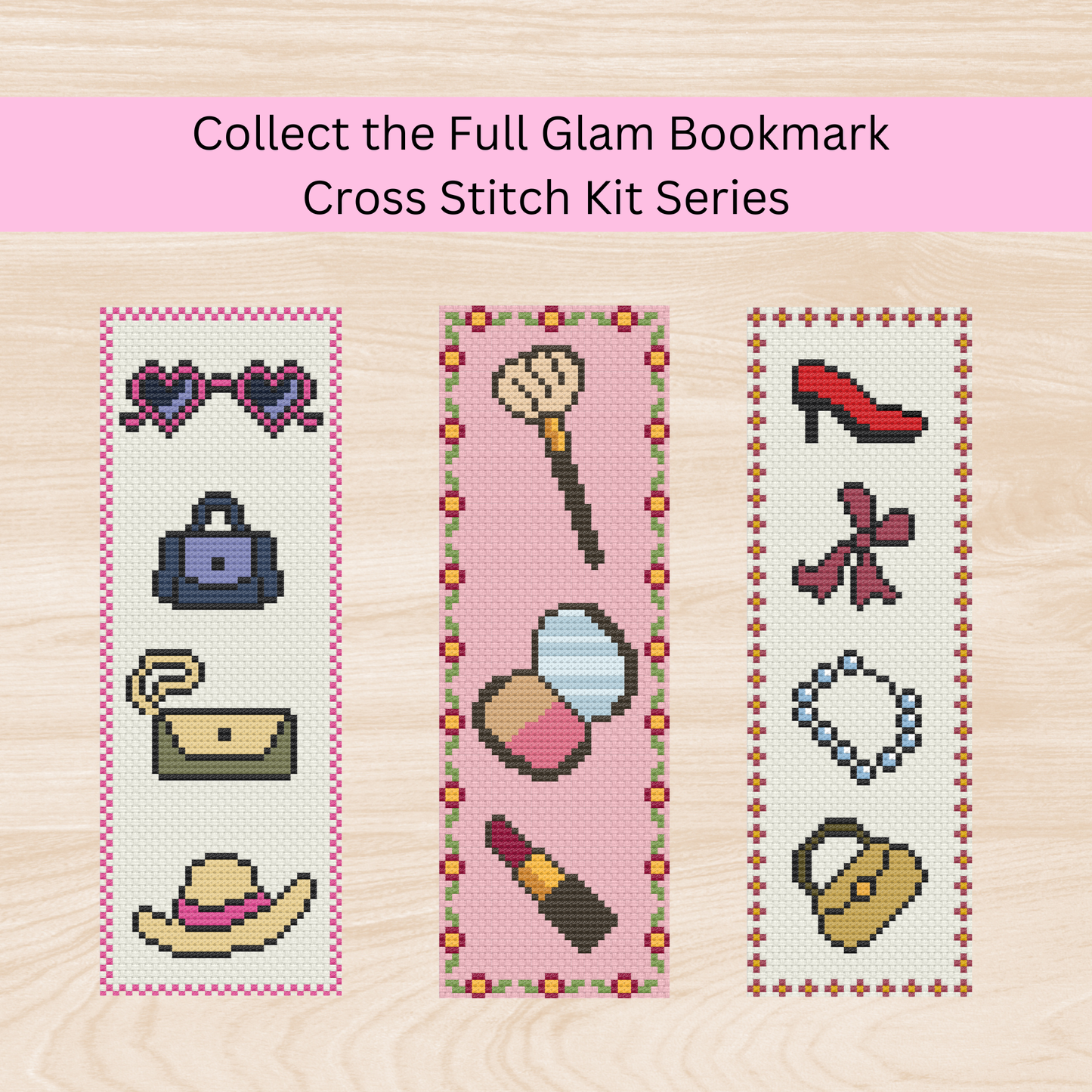 Kit marque-page maquillage – Accessoires beauté DIY, cadeau au point de croix