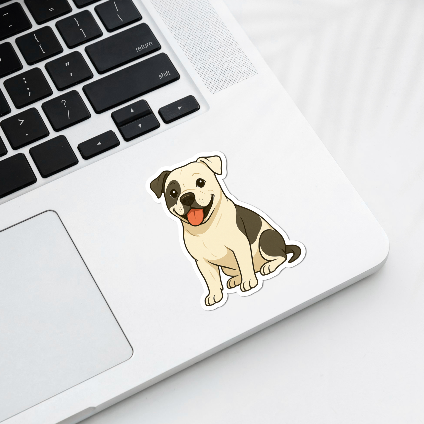 Custom American Bulldog Dog Magnet - White and Black Patches | Personalized with Pet Name