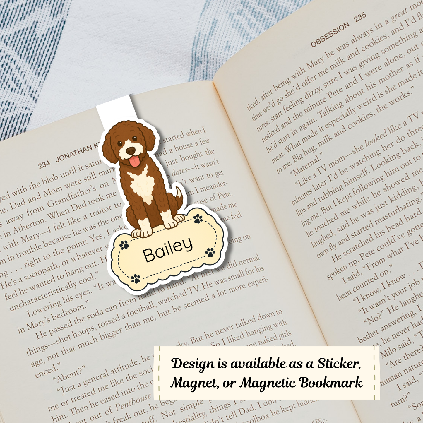 Personalized Bernedoodle Dog Sticker - Brown and White