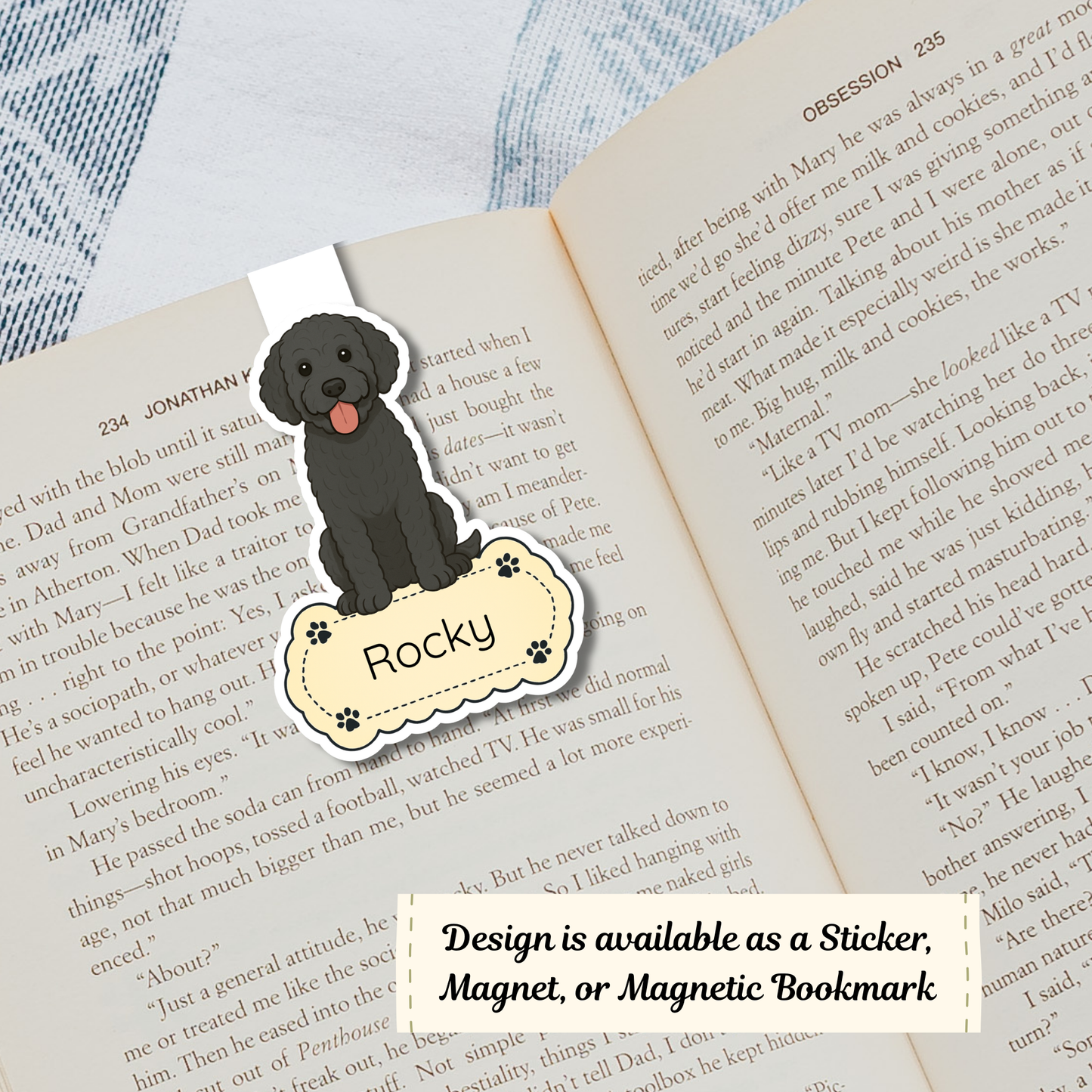 Personalized Bernedoodle Dog Sticker - Black