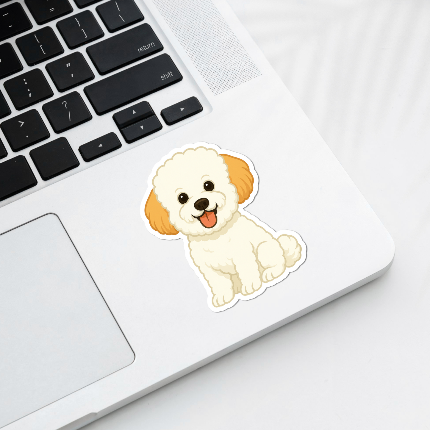 Custom Bichon Frise Dog Magnet - White with Apricot Ears | Personalized with Pet Name