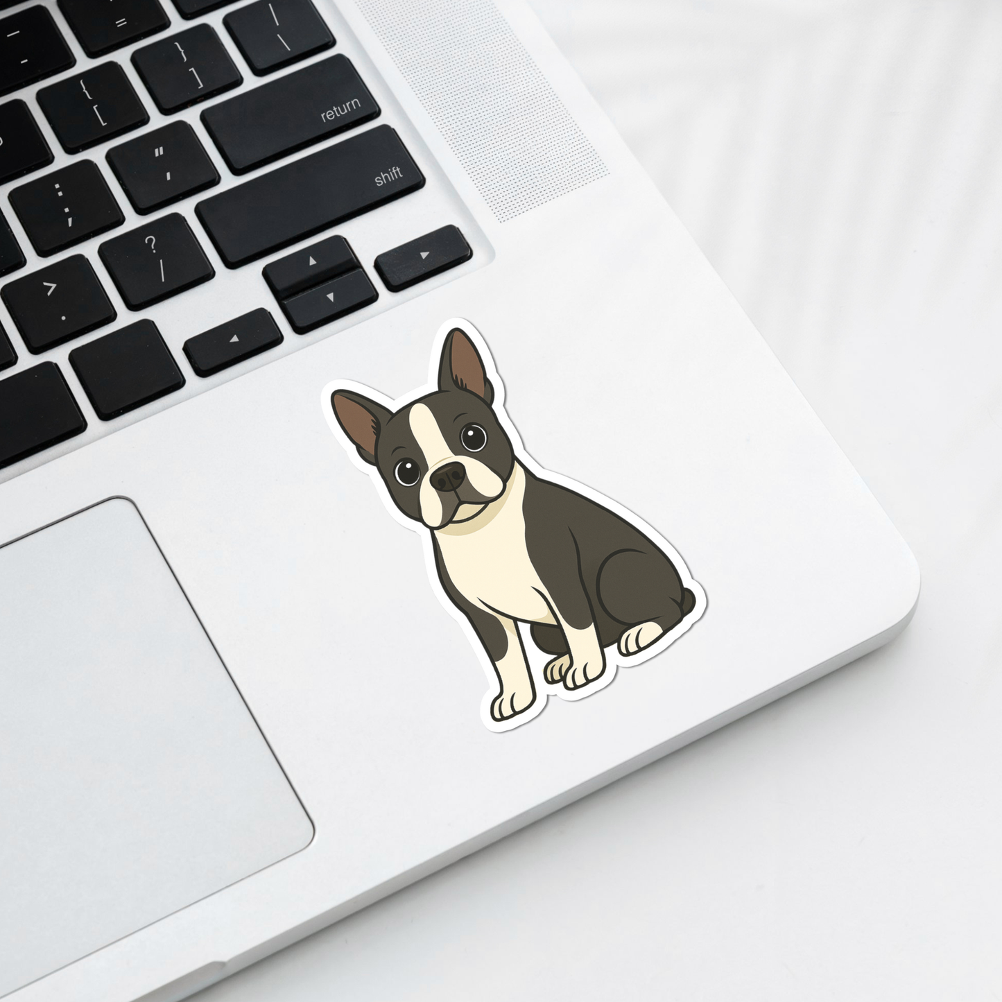 Aimant personnalisé Boston Terrier - Noir et blanc | Personnalisable avec le nom de l'animal