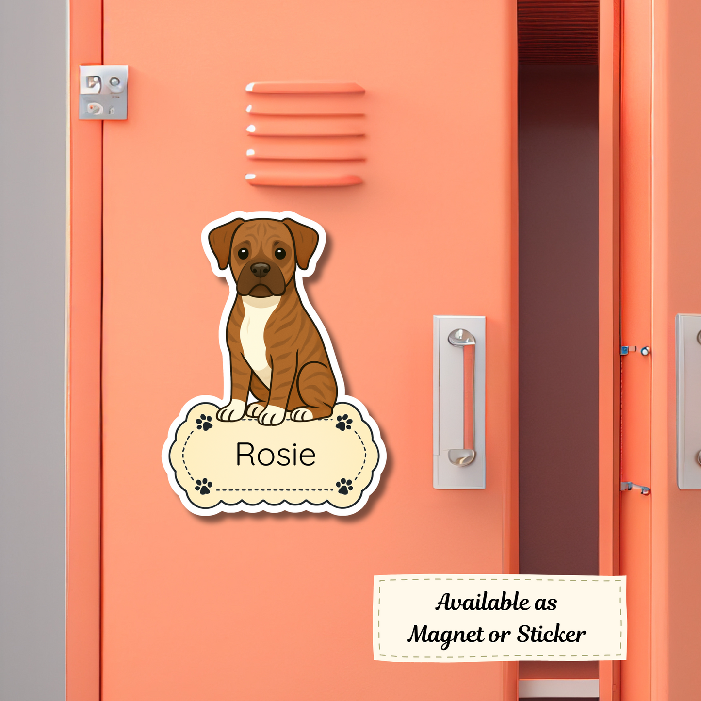 Custom Boxer Dog Sticker - Brindle | Personalized with Name