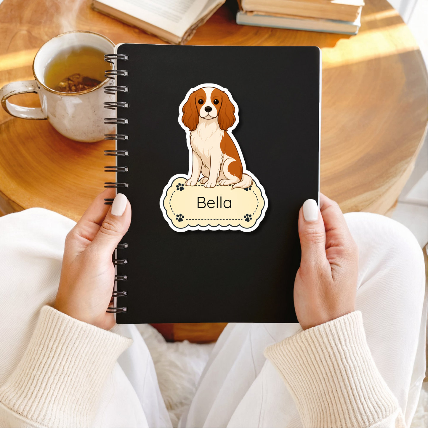Custom Cavalier King Charles Dog Magnet - Blenheim | Personalized with Pet Name | Cute Fridge Decor Gift