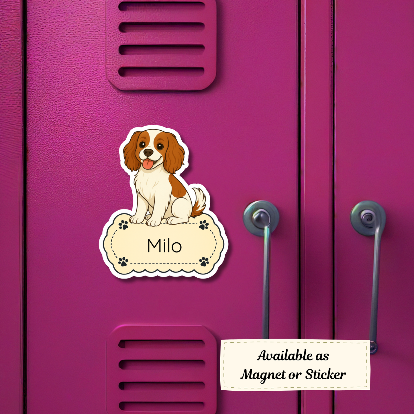 Custom Cockalier Dog Sticker - Blenheim | Personalized with Name