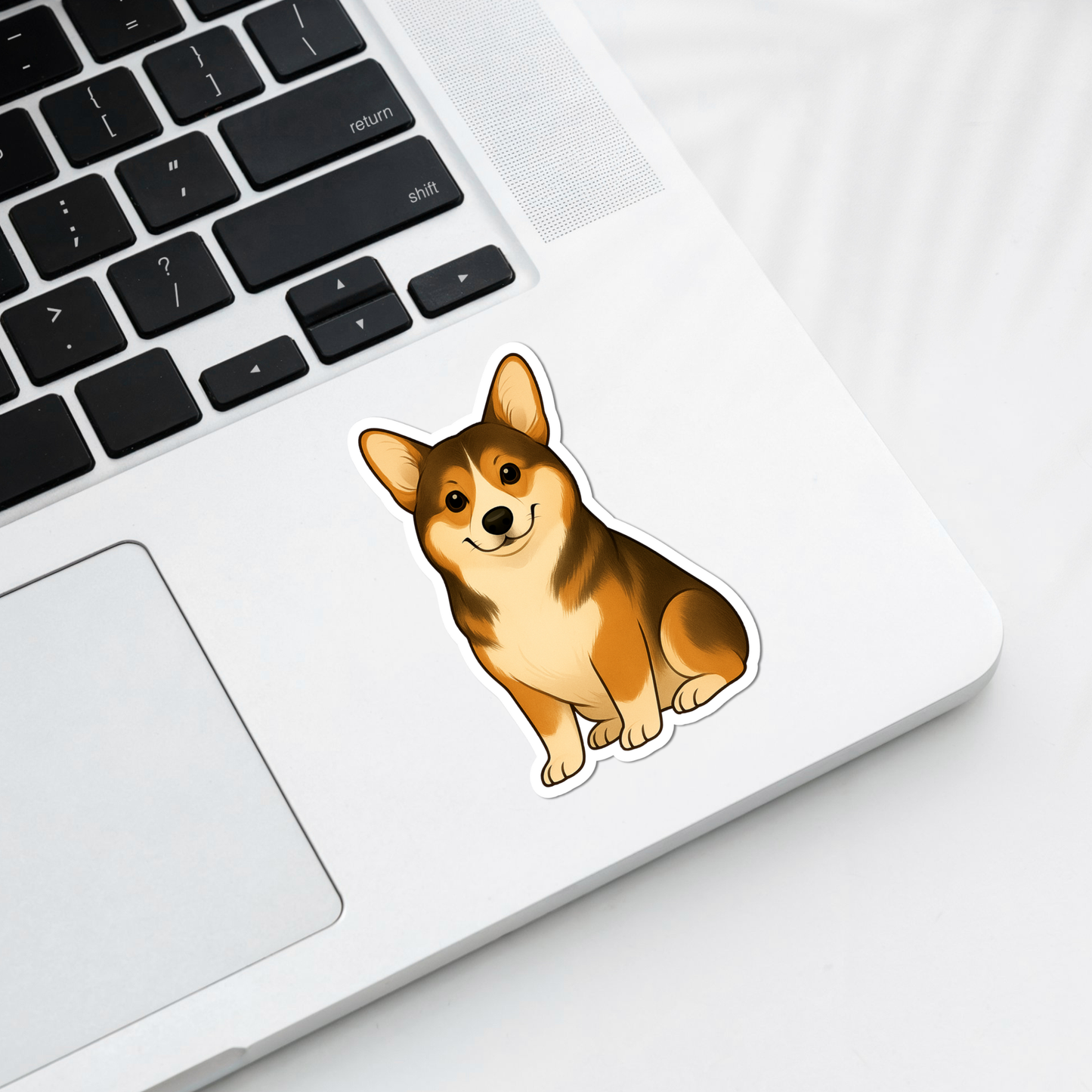 Aimant personnalisé Pembroke Corgi – Sable et blanc | Personnalisable avec le nom de l'animal