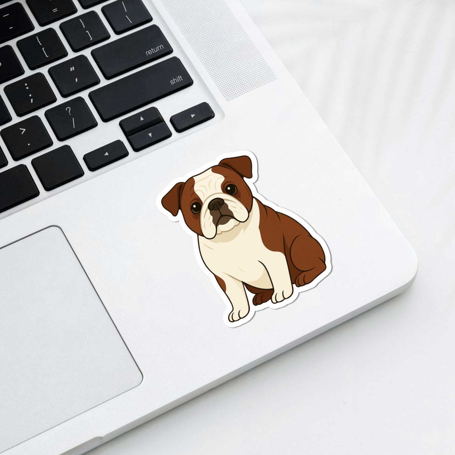 Aimant bouledogue anglais personnalisé – Rouge et blanc | Personnalisable avec le nom de l'animal