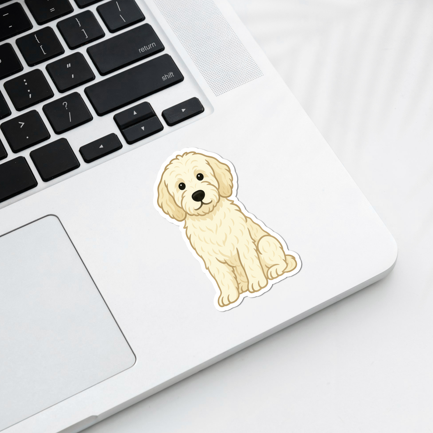 Aimant personnalisé Goldendoodle - Crème | Personnalisable avec le nom de l'animal
