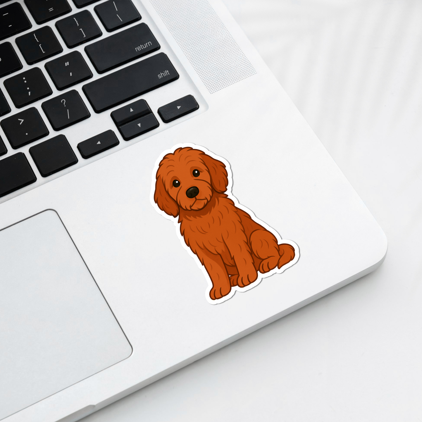 Aimant personnalisé Goldendoodle - Rouge | Personnalisable avec le nom de l'animal