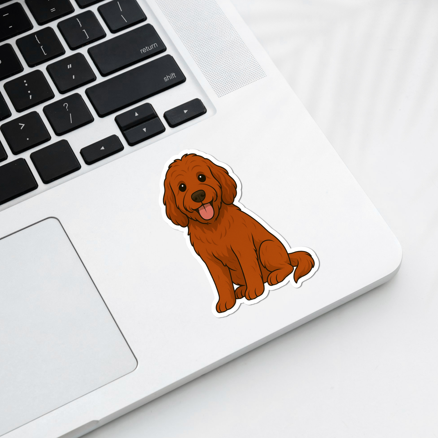 Aimant personnalisé pour chien Labradoodle - Rouge | Personnalisable avec le nom de l'animal