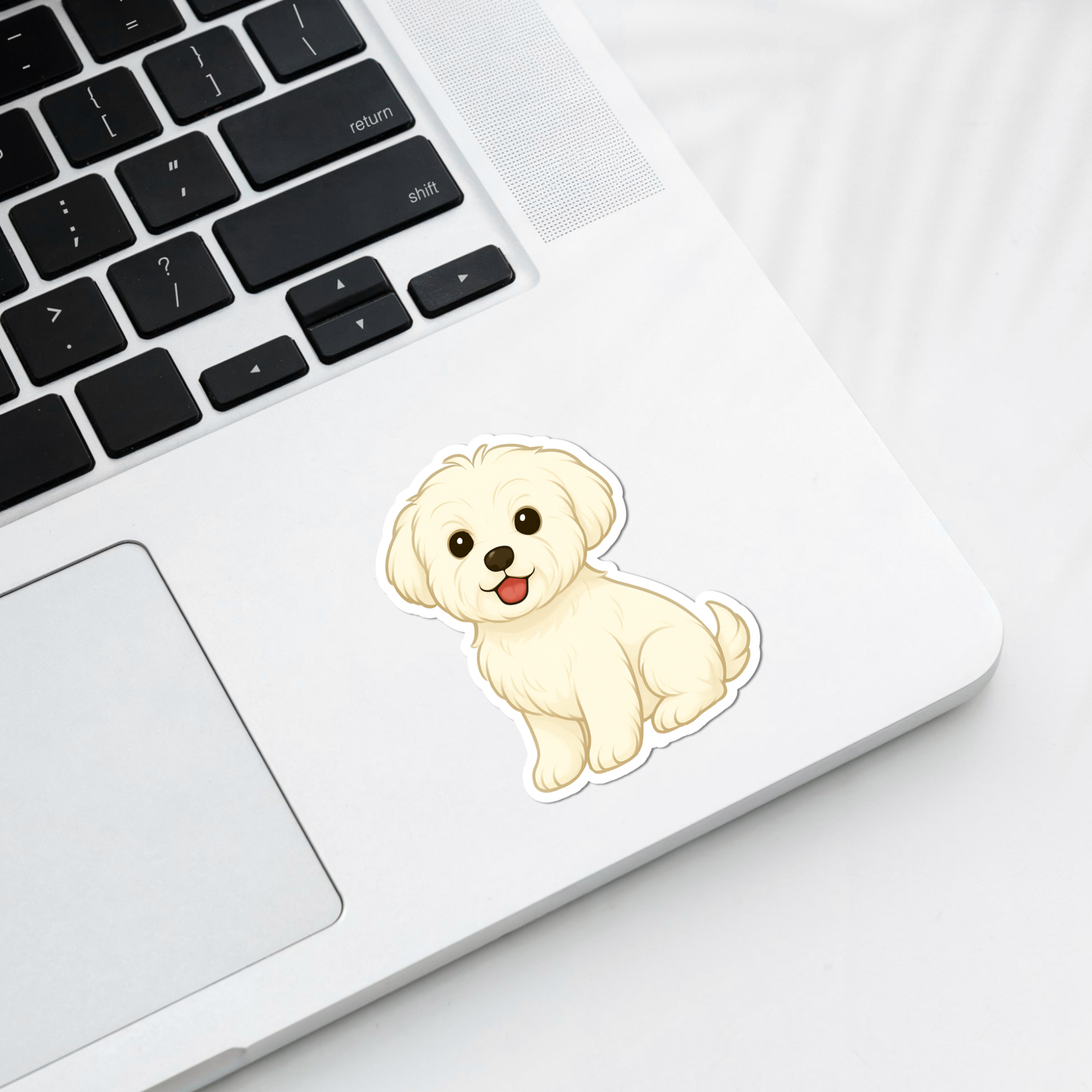 Custom Maltese Dog Magnet - White | Personalized with Pet Name