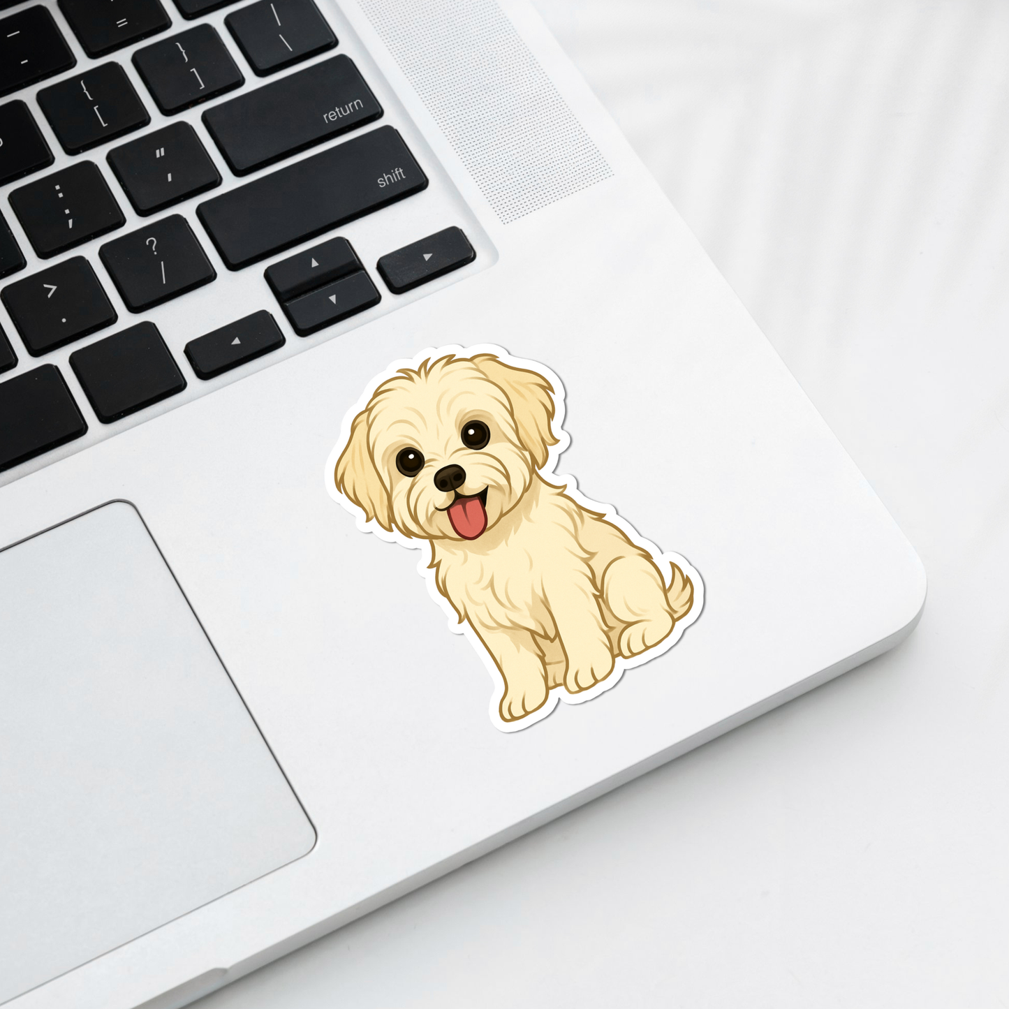 Custom Morkie Dog Magnet - Cream | Personalized with Pet Name