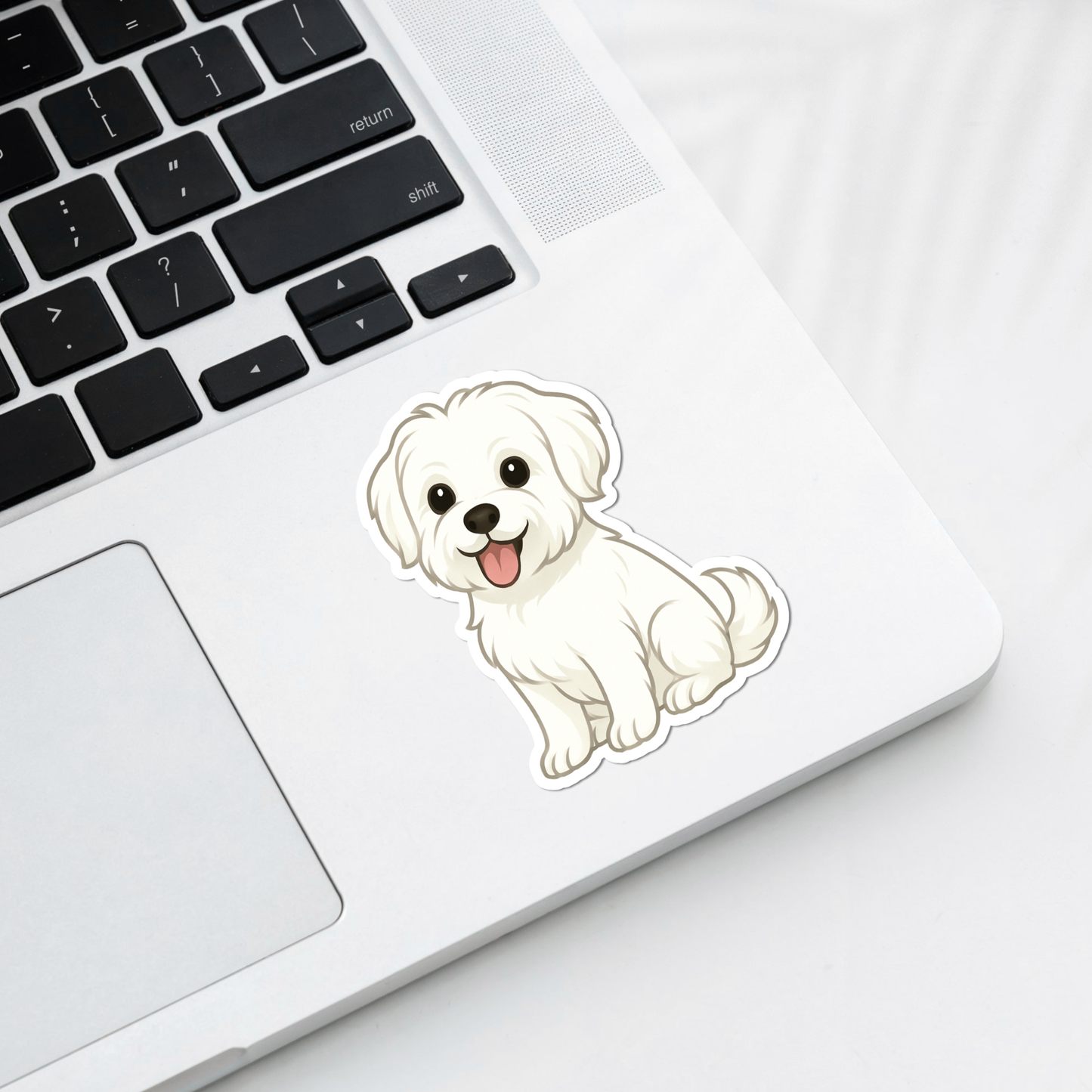 Aimant personnalisé pour chien Morkie - Blanc | Personnalisable avec le nom de l'animal