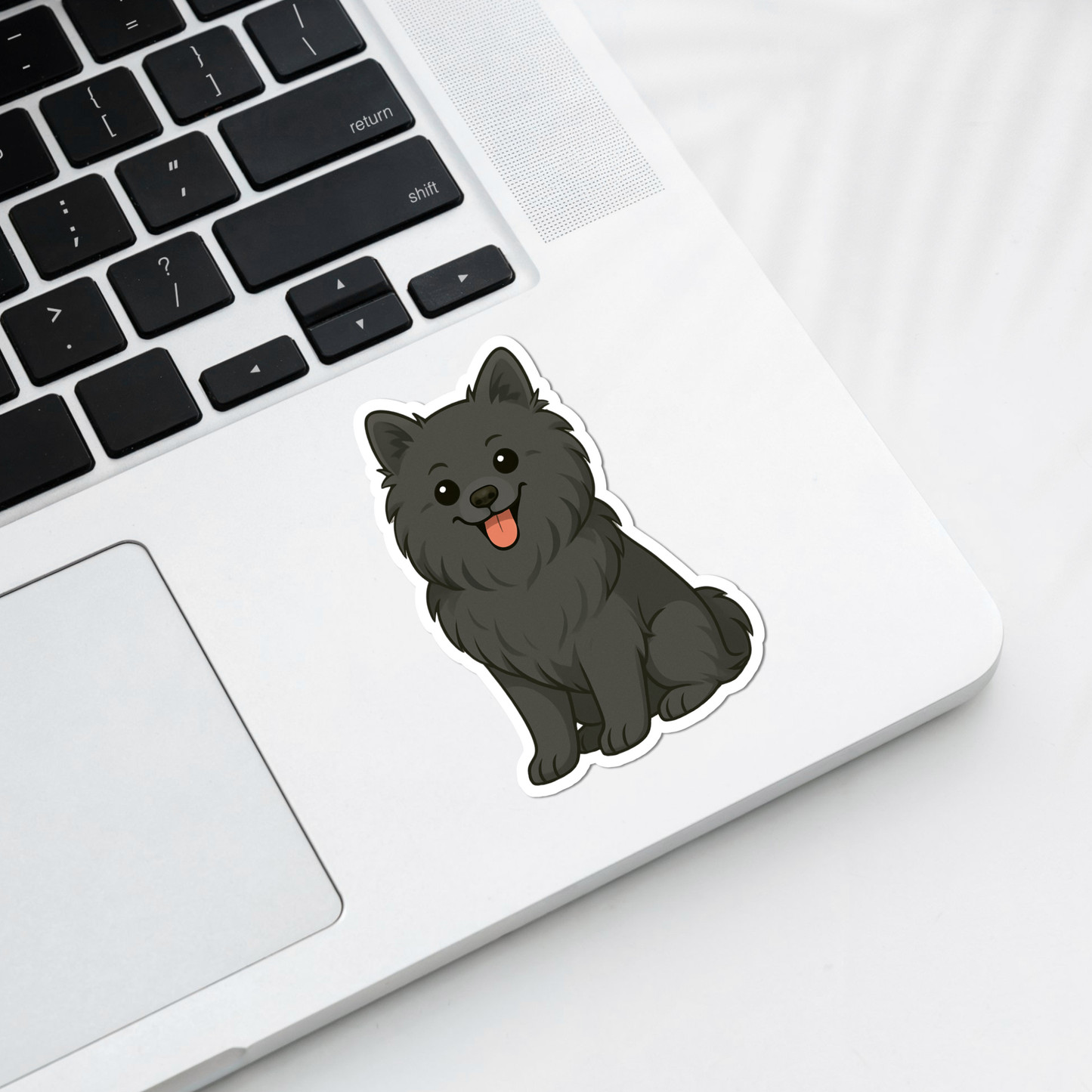 Aimant personnalisé pour chien Pomeranian - Noir | Personnalisable avec le nom de l'animal