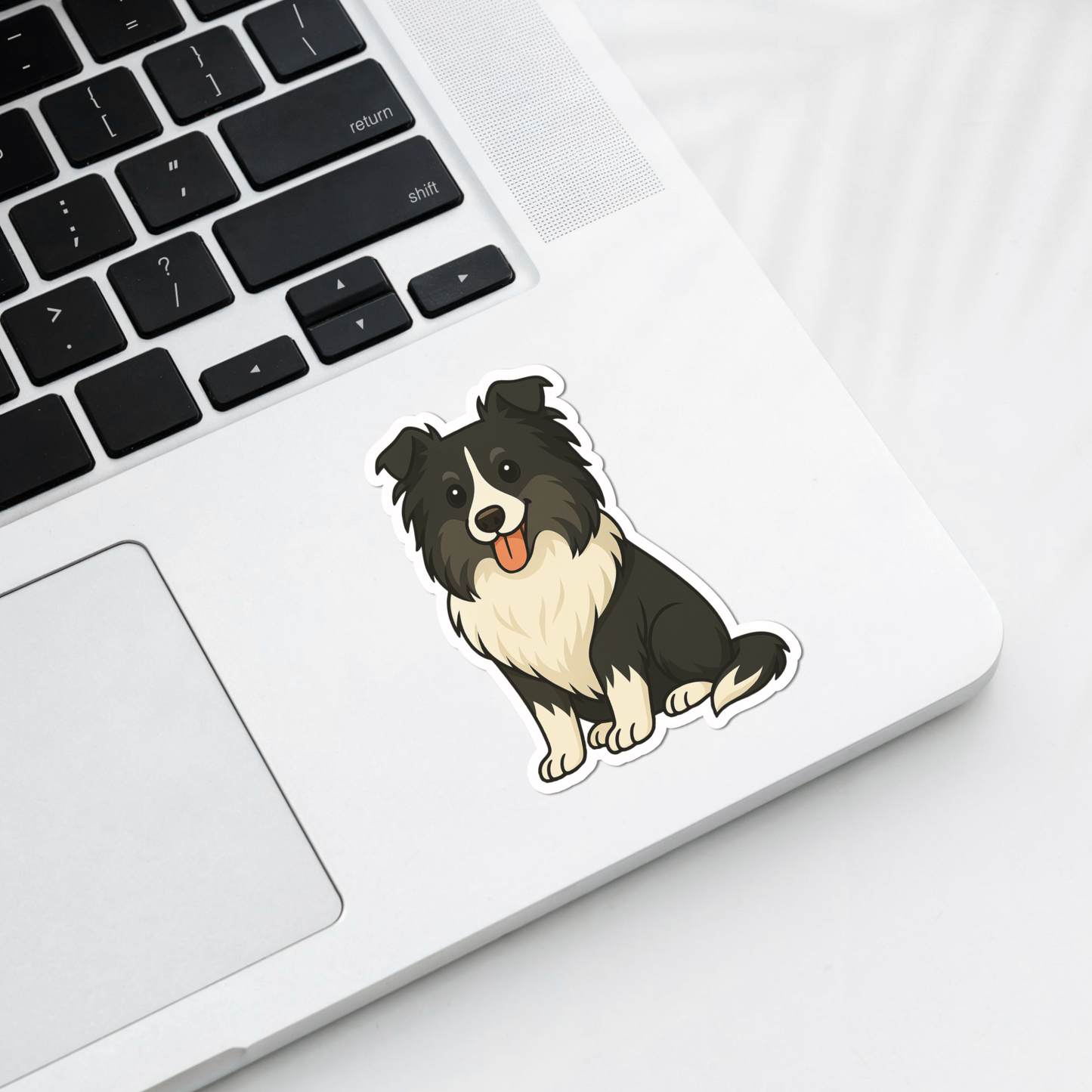 Aimant personnalisé pour chien Shelties - Noir et blanc | Personnalisable avec le nom de l'animal