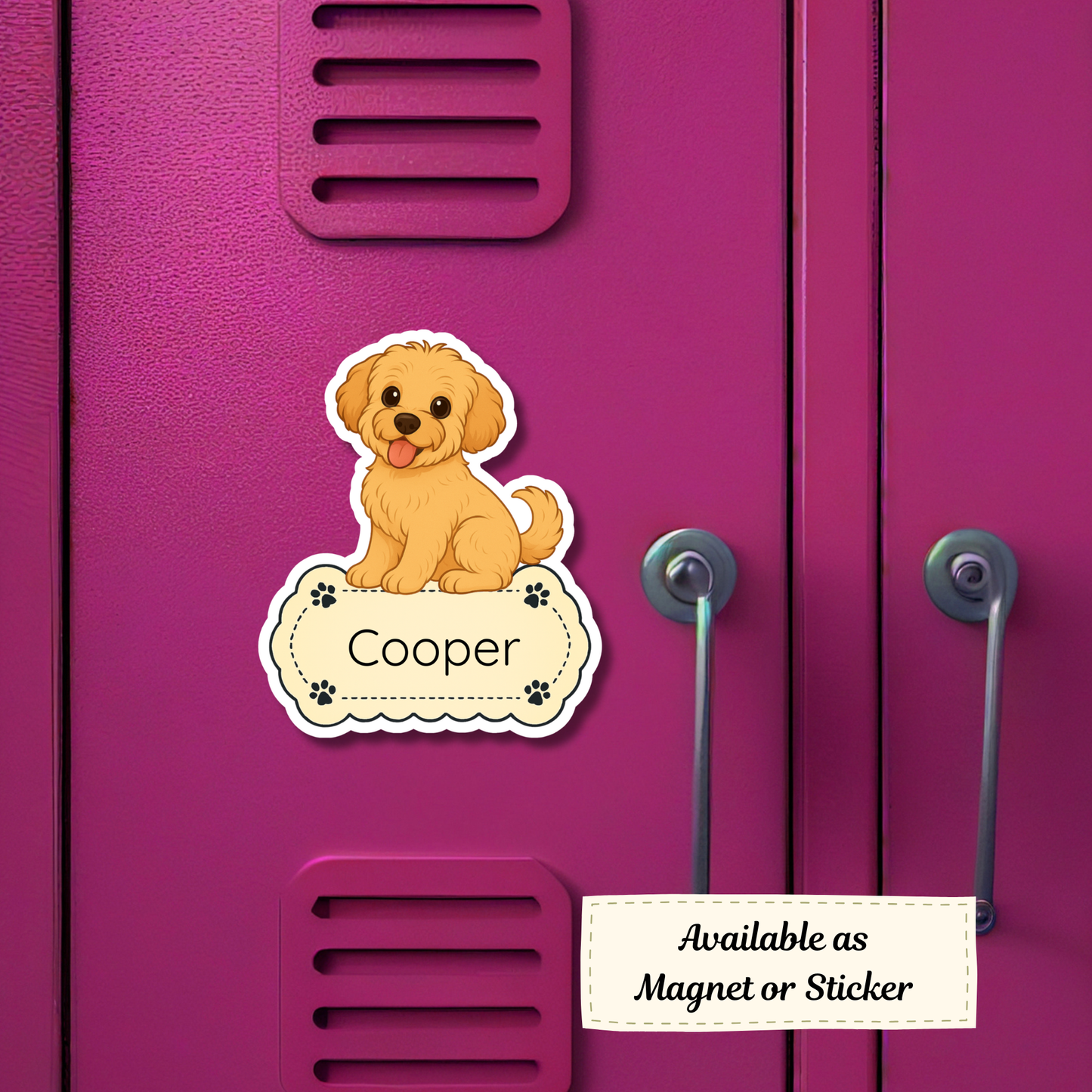 Autocollant personnalisé pour chien Yorkshire – Abricot | Personnalisable avec votre nom