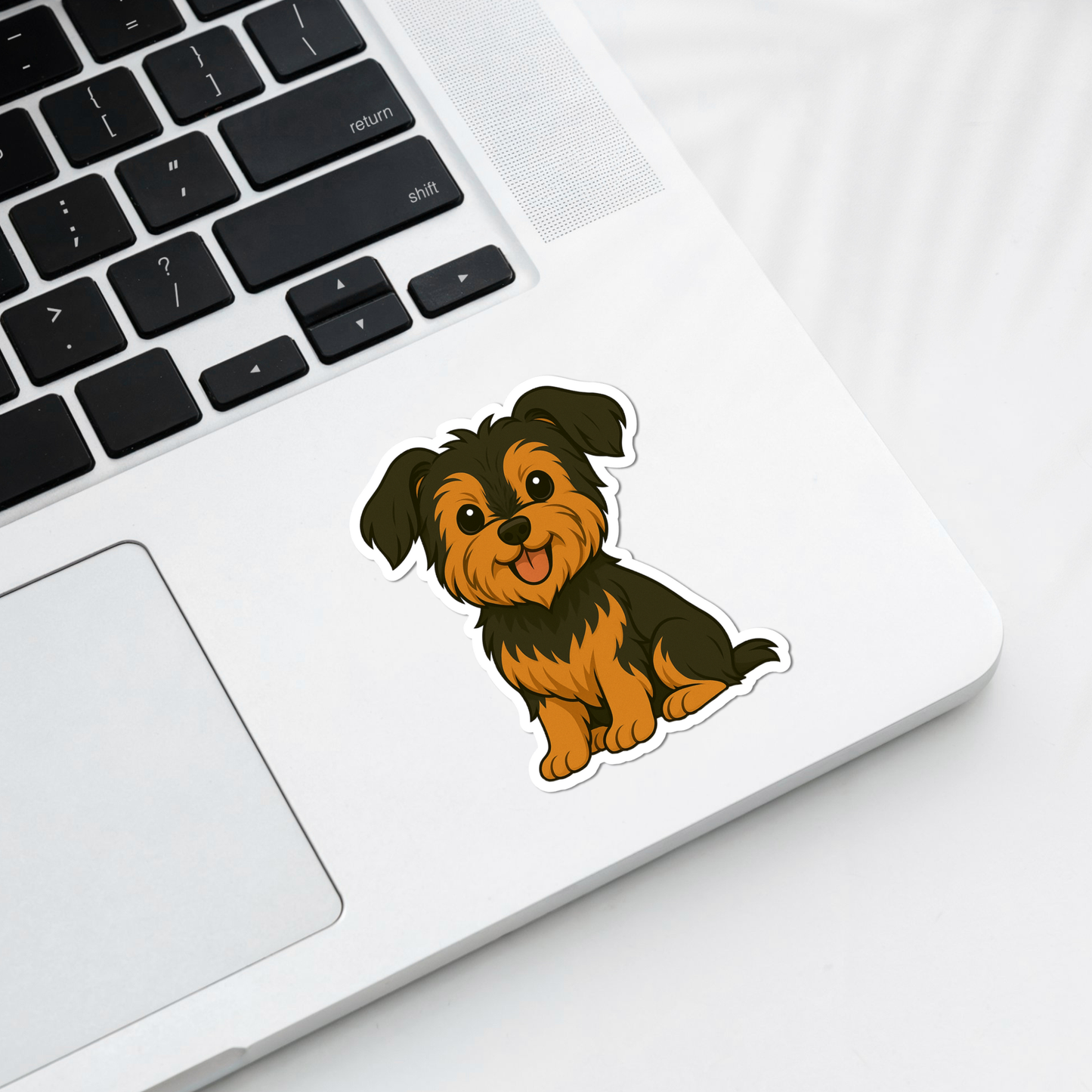 Custom Yorkshire Terrier Dog Magnet - Natural Ears Black and Tan | Personalized with Pet Name