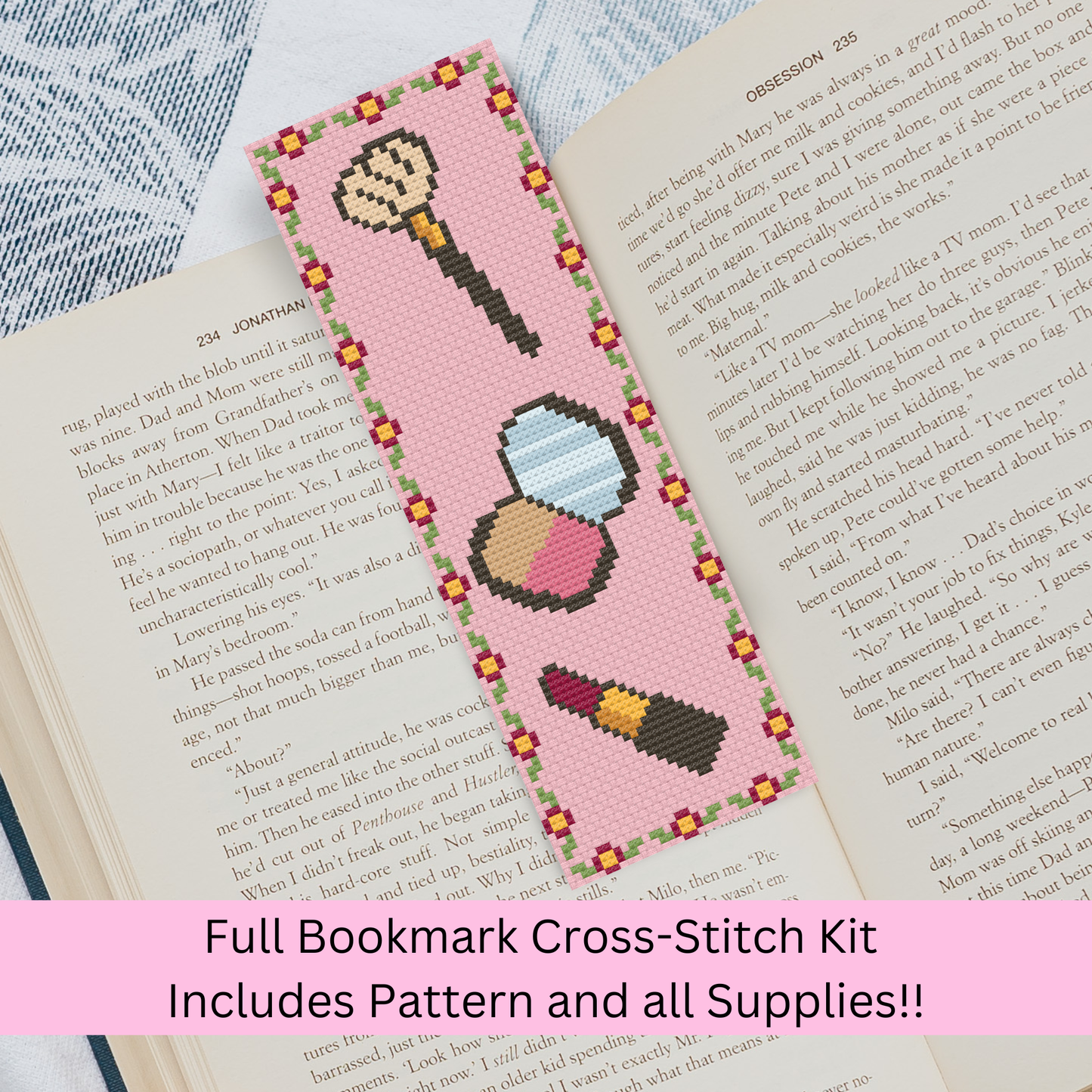 Kit marque-page maquillage – Accessoires beauté DIY, cadeau au point de croix