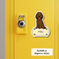 Autocollant personnalisé pour chien - Labradoodle chocolat | Personnalisable avec nom
