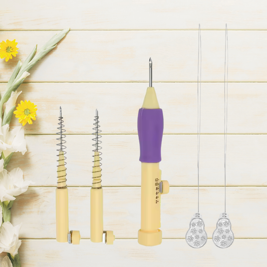 Adjustable Punch Needle Tool Kit – 3 Needle Sizes + Threaders
