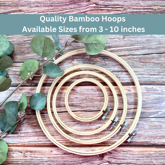 Bamboo Embroidery Hoops 3-10 inches | Hoops for Cross stitch, Punch Needle, Embroidery