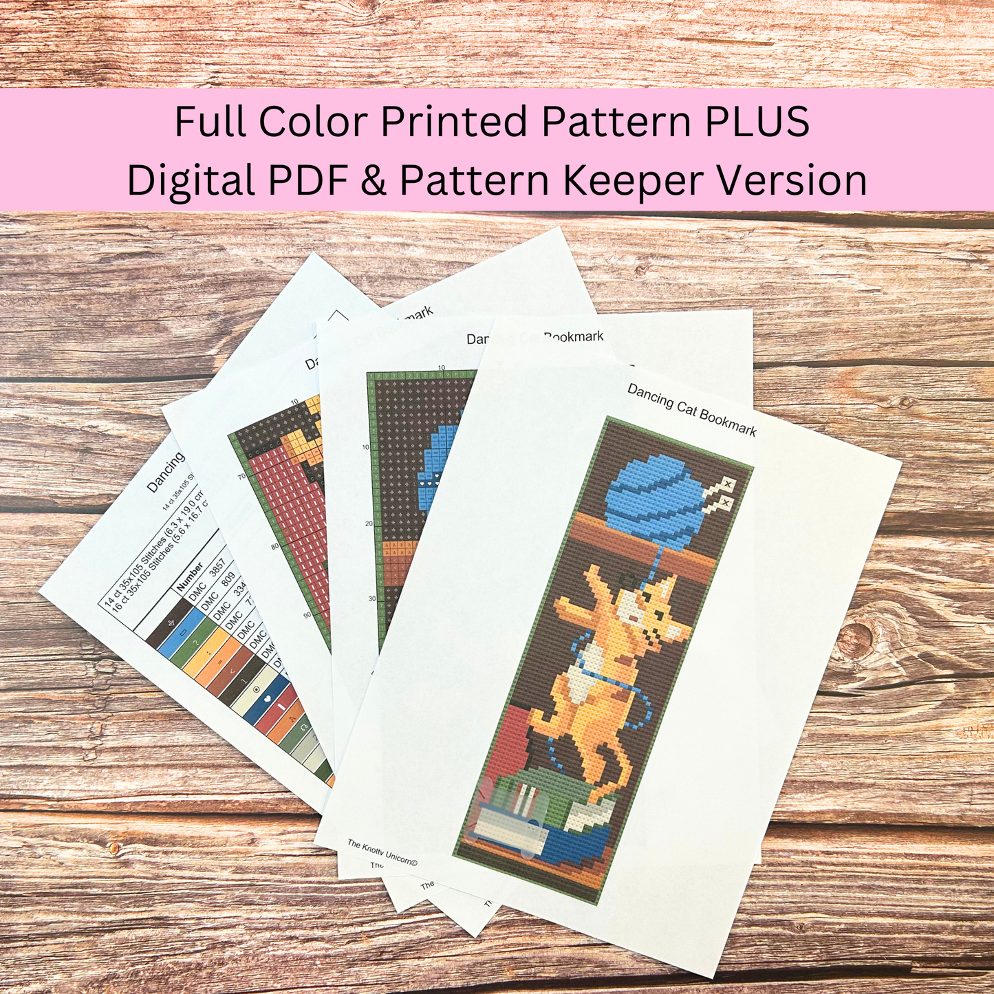 Kit de marque-pages chat dansant – Marque-page chat mignon au point de croix