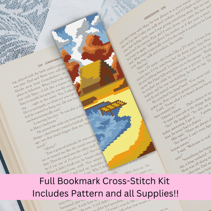 Golden Cottage Bookmark Cross Stitch Pattern & Kit