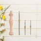 Classic Wooden Punch Needle Tool Set – 3 Needle Tips + Threader