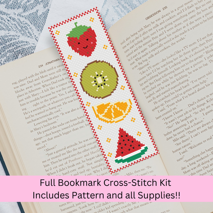 Fruit Bookmark Cross Stitch Pattern & Kit