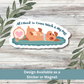 Sticker of “All I Need is Cross Stitch & My Dog” on whitewashed background