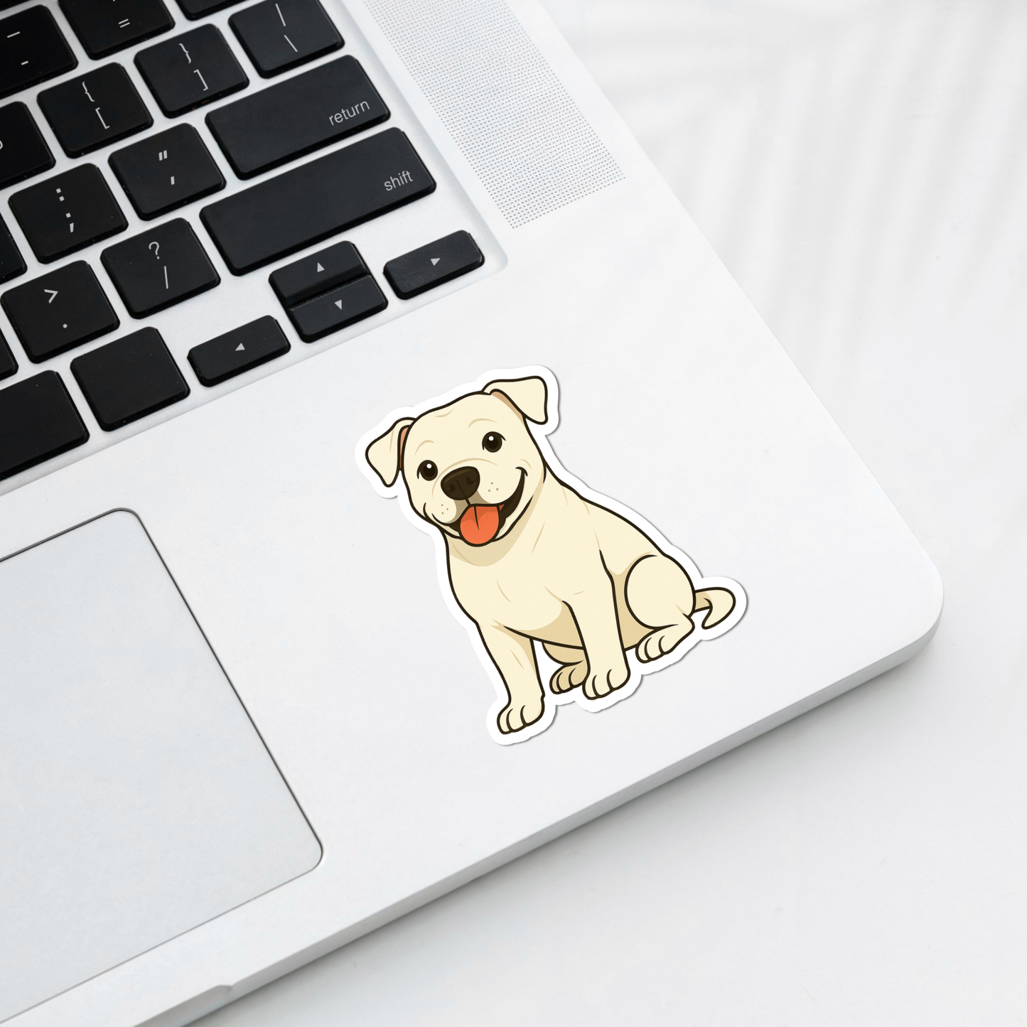 Autocollant bouledogue américain personnalisé – Blanc | Personnalisable avec nom