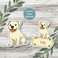 Autocollant bouledogue américain personnalisé – Blanc | Personnalisable avec nom