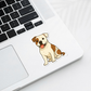 Custom American Bulldog Dog Sticker - White and Brown Patches | Personalized with Name