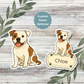 Custom American Bulldog Dog Sticker - White and Brown Patches | Personalized with Name
