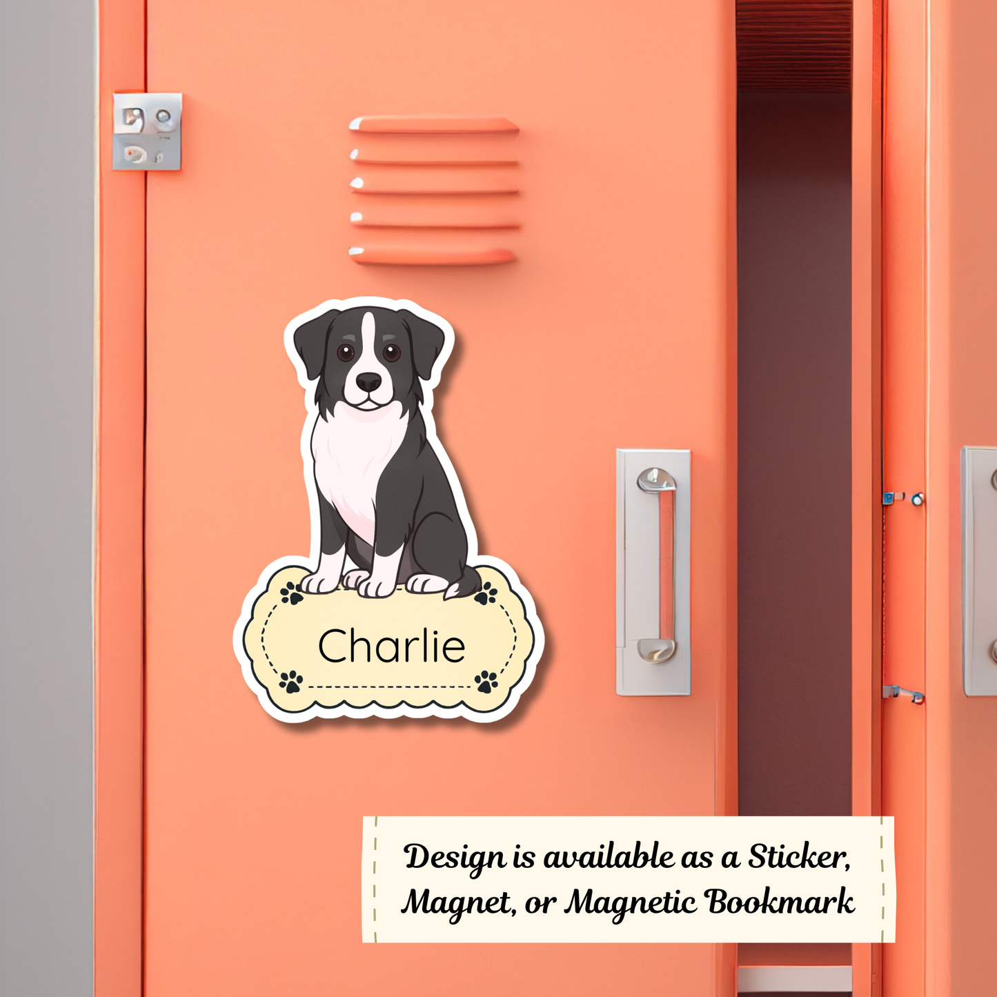 Personalized Australian Shepherd Dog Sticker - Black and White