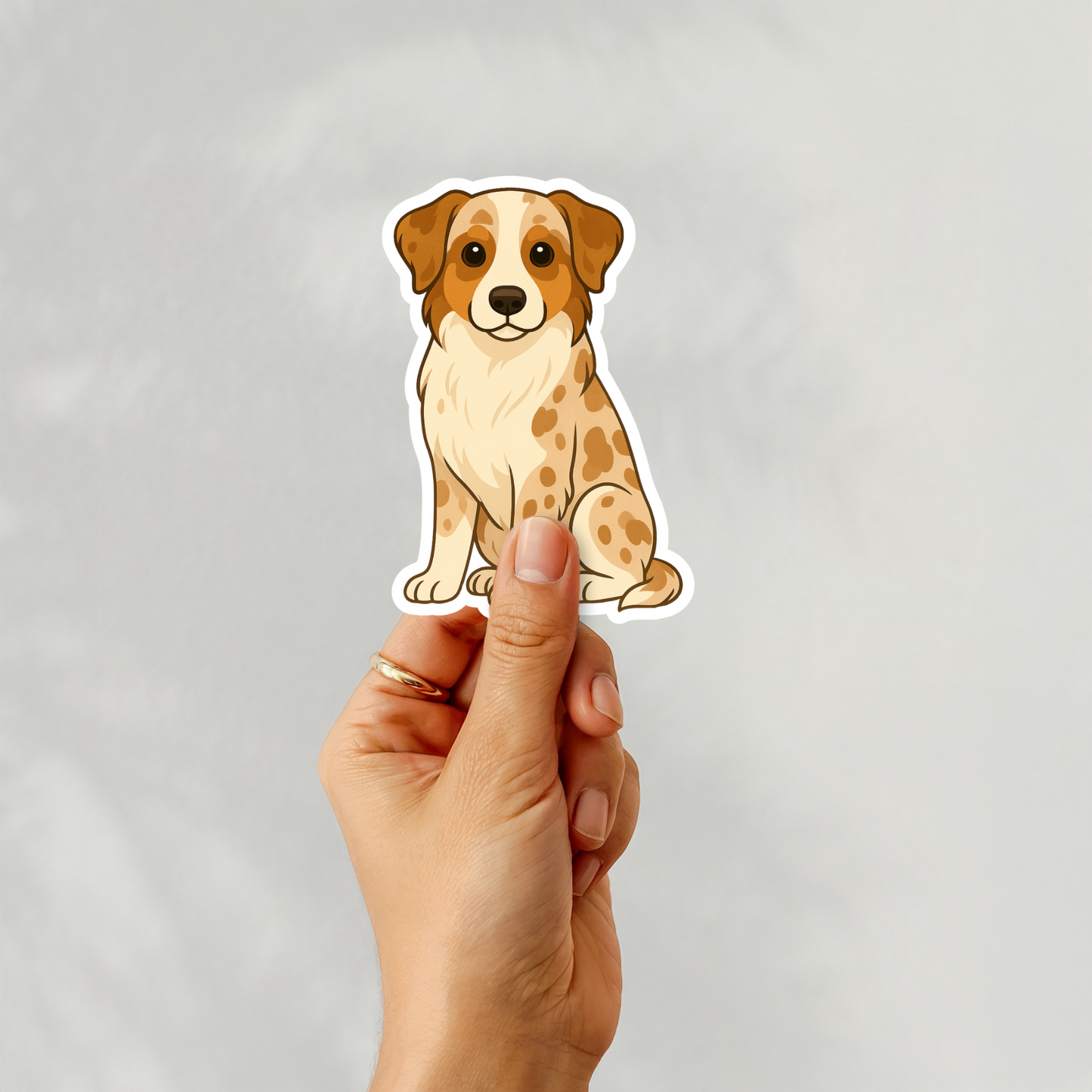 Custom Australian Shepherd Dog Magnet - Red Merle | Personalized with Pet Name