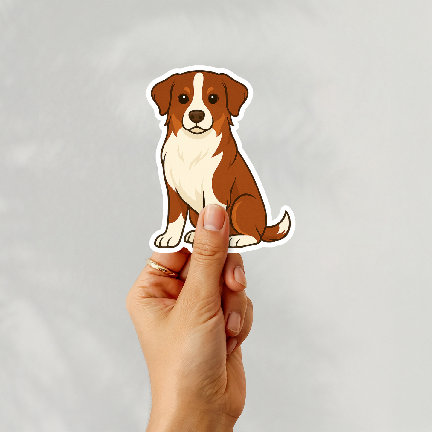 Custom Australian Shepherd Dog Magnet - Red and White | Personalized with Pet Name