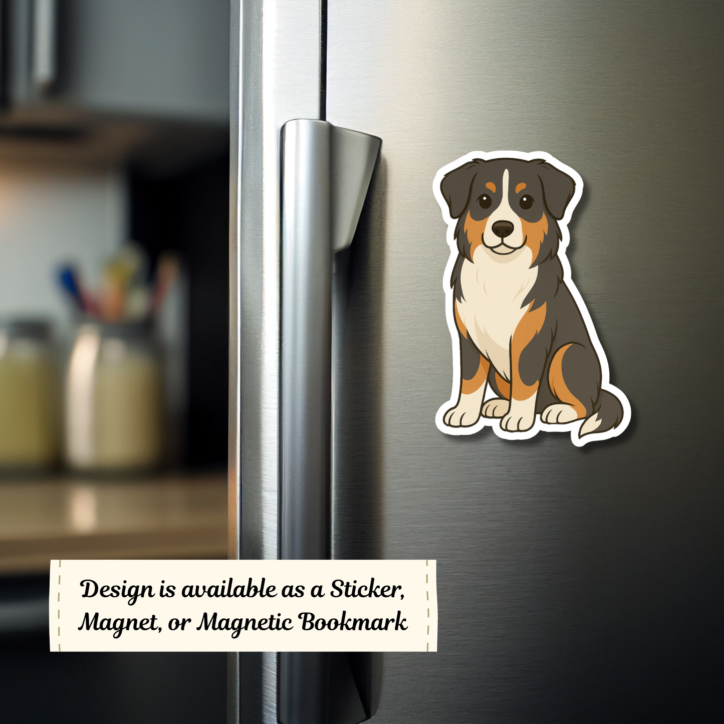 Personalized Australian Shepherd Dog Sticker - Tri Colored