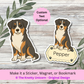 Personalized Australian Shepherd Dog Sticker - Tri Colored