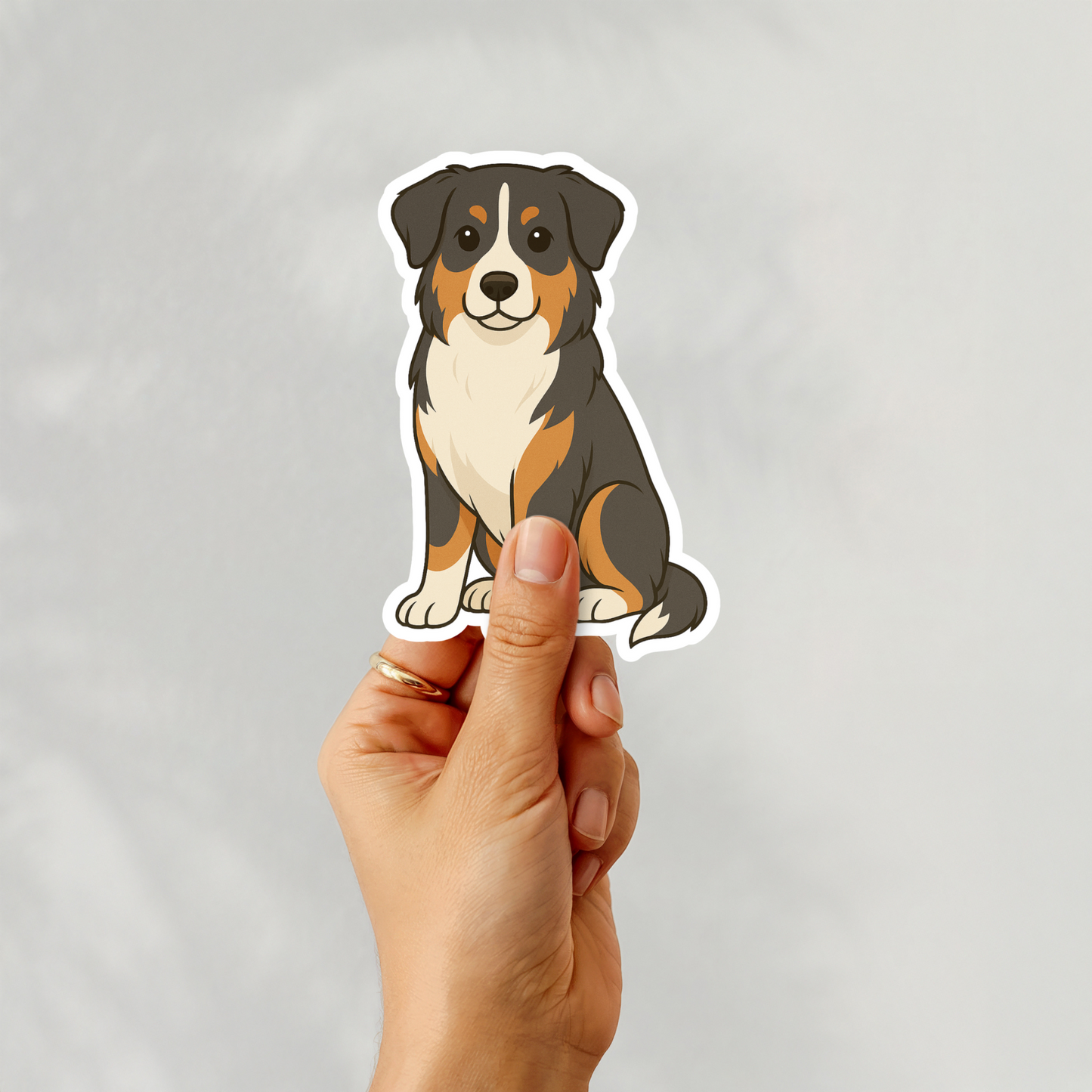 Custom Australian Shepherd Dog Magnet - Tri Colored | Personalized with Pet Name