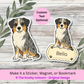 Personalized Australian Shepherd Dog Sticker - Blue Merle