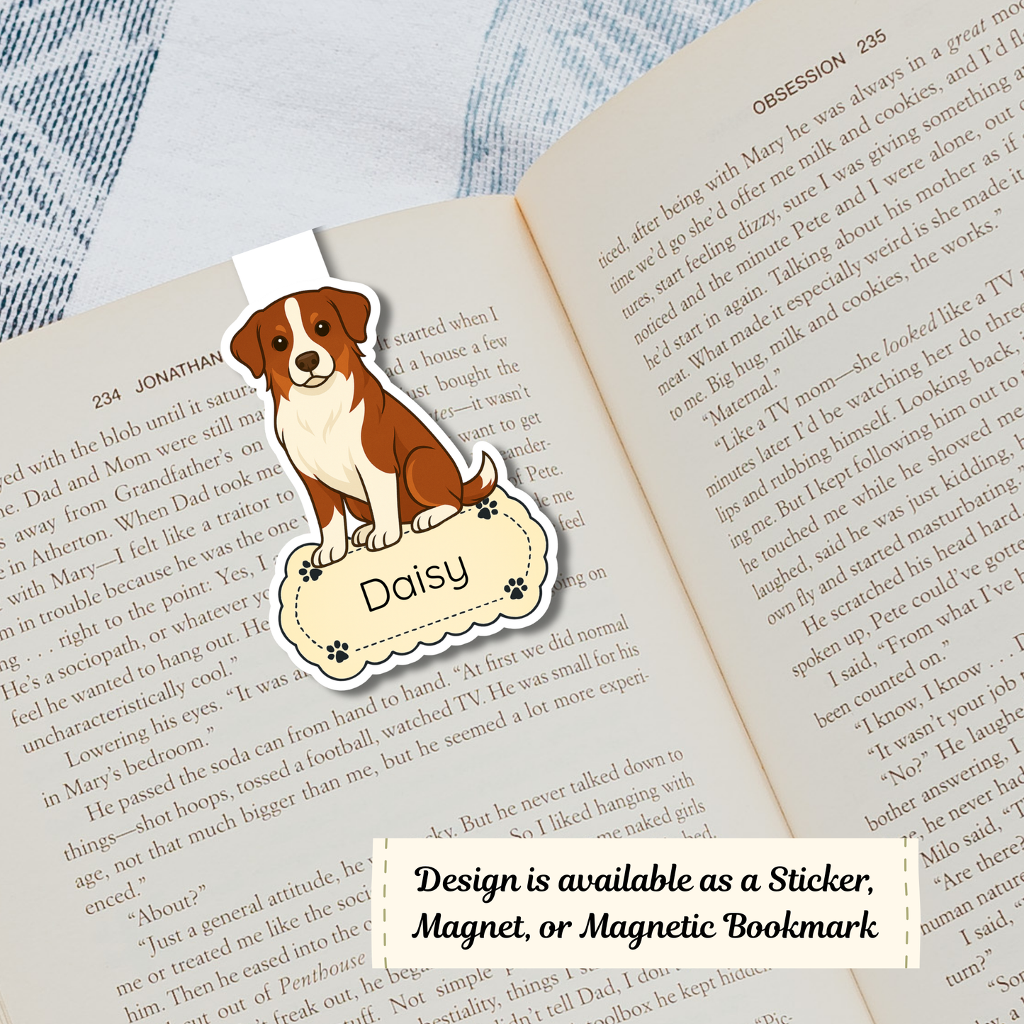 Personalized Australian Shepherd Dog Sticker - Red and White