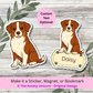 Personalized Australian Shepherd Dog Sticker - Red and White