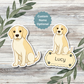 Autocollant personnalisé pour chien Beagle – Citron et blanc | Personnalisable avec votre nom