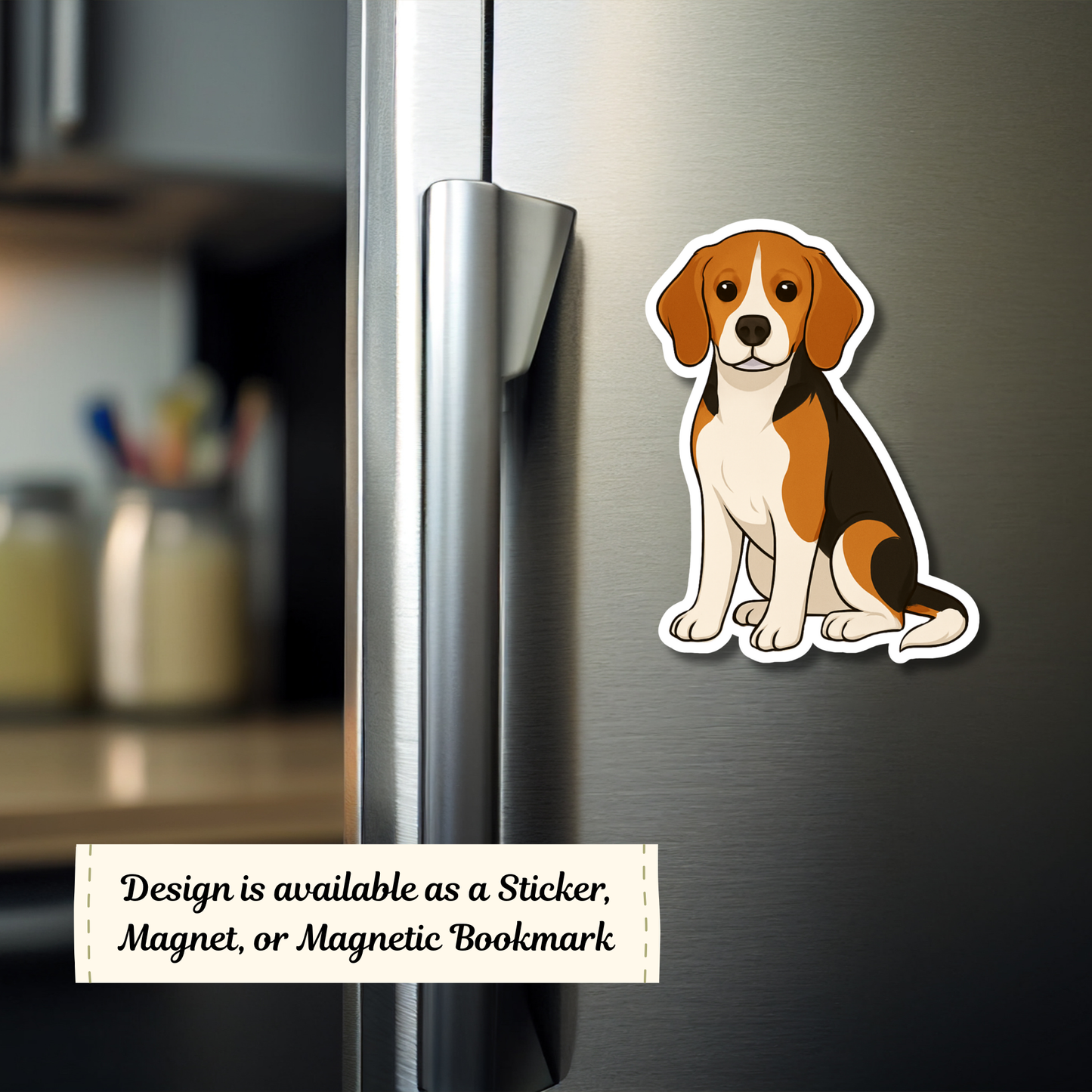 Personalized Beagle Dog Sticker - Tri-color
