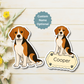 Custom Beagle Dog Magnet - Tri-color | Personalized with Pet Name