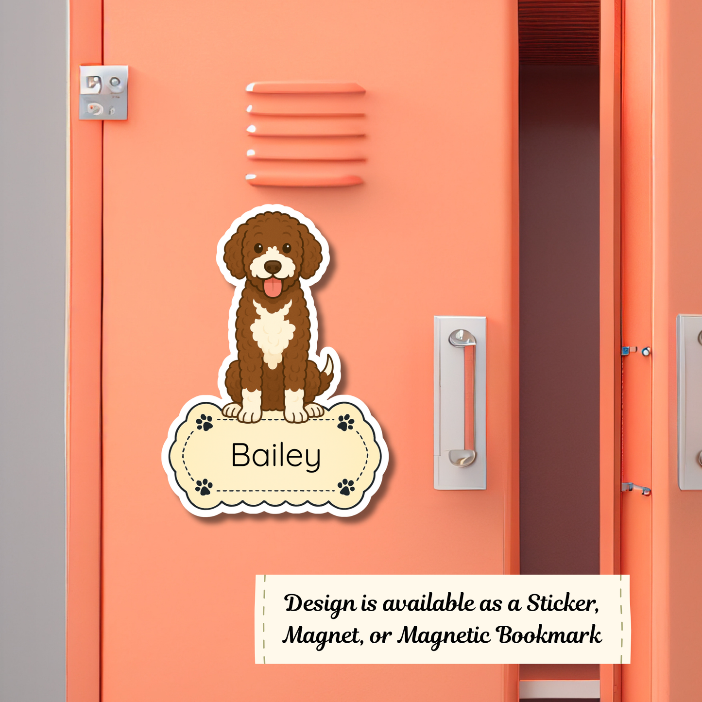 Personalized Bernedoodle Dog Sticker - Brown and White